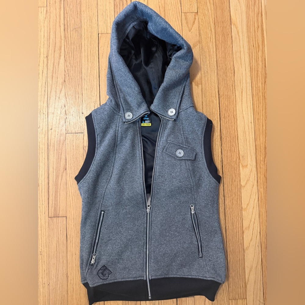 Burton Hooded Sleeveless Vest - Heather Gray